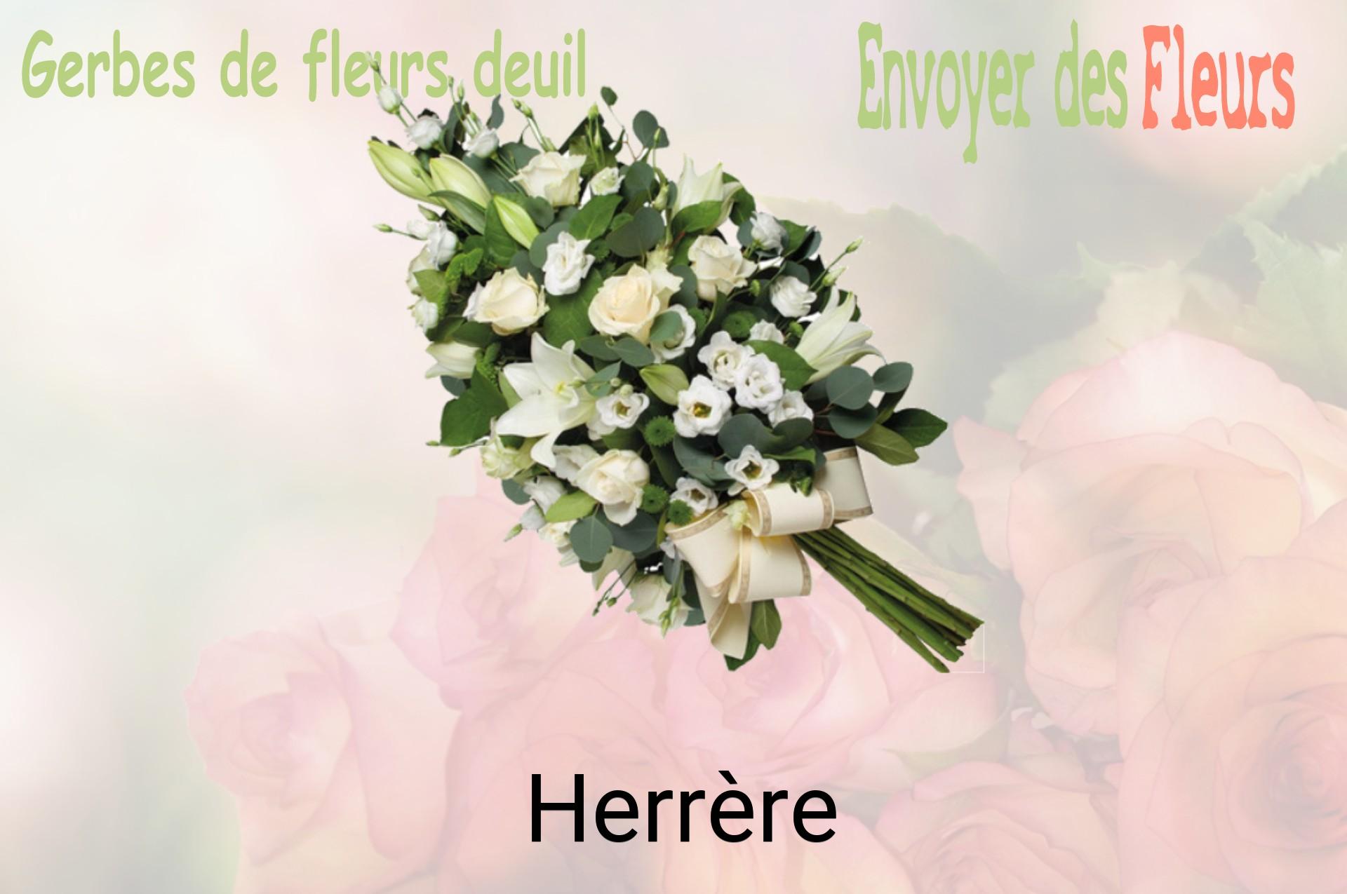 Gerbe de fleurs de deuil livrée à Herrère